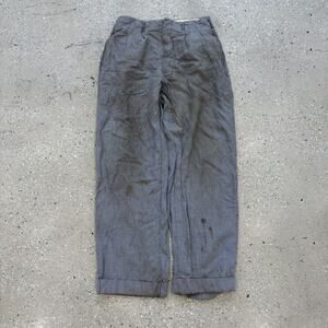 Vintage 50s Blue Drop Loop Pattern Rayon/Wool Pants 29x29